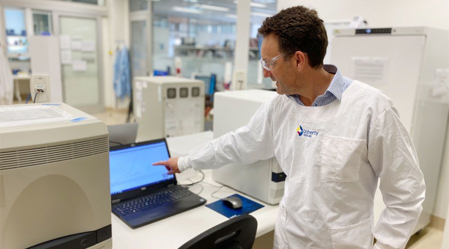 Dr Julian Druce in the laboratory