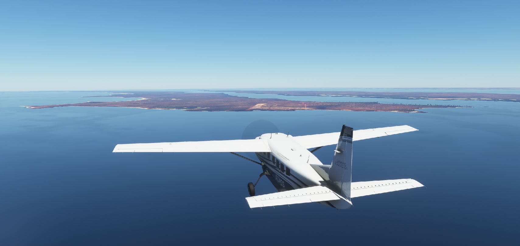 Plane flying toward Elcho Island.