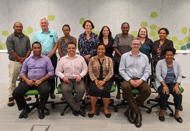 PNG fellows and mentors – Daniel Kelly, Mauricio Coppo, Judith Lizanne Nui, Ben Howden, Temas Ikanofi, Mathew Agive, Glenn Browning, Elaine Hevoho, Kirsty Buising, Courtney Lane, Marjorie Tehina Elijah Baro, Sarah Baines and Gabriella Kepa Ak.