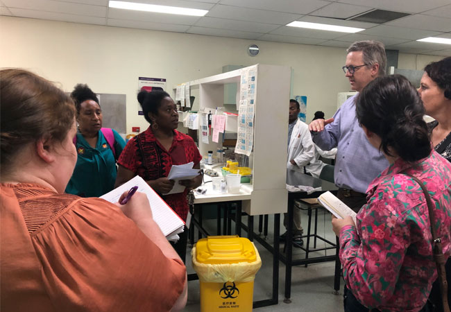Site visit to Port Moresby General Hospital and Central Public Health Laboratory