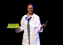 Catriona Nguyen-Robertson sings her way through the FameLab Australia 2019 finals