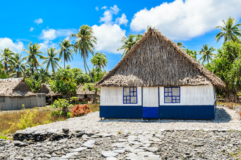 A traditional house in Fanning Island, Kiribati
