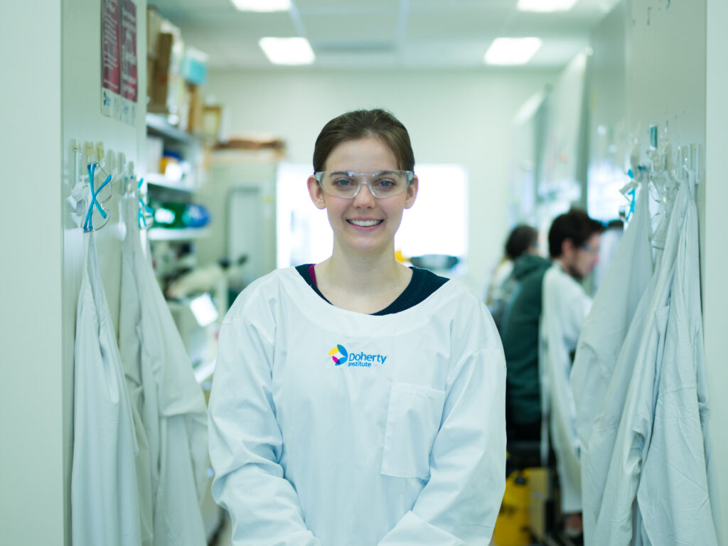 Person in the laboratory at the Doherty Institute