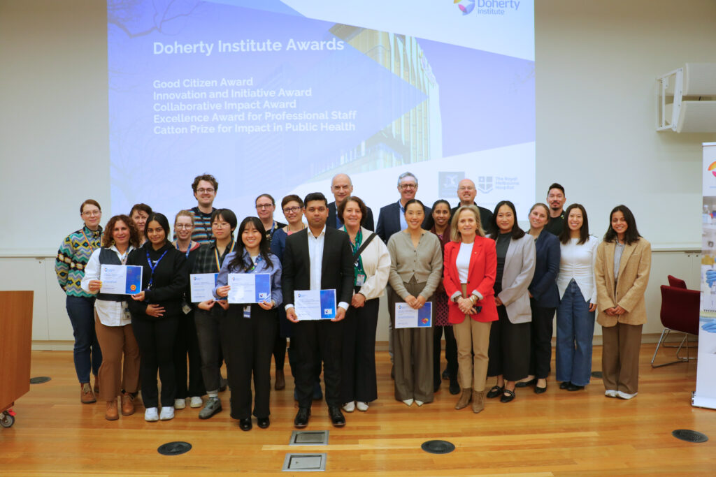 Group of staff at the Doherty Institute internal awards ceremony