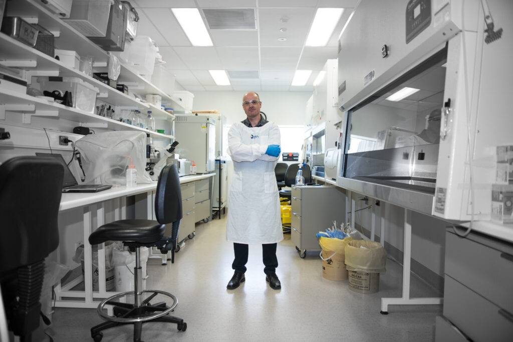 Person standing in laboratory at the Doherty Institute